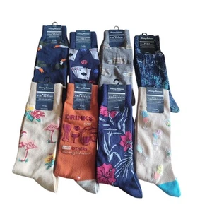 Tommy Bahama Hombres Calcetines Crew Novedad Happy Hour Pocker Tema Calcetines - Imagen 1 de 17