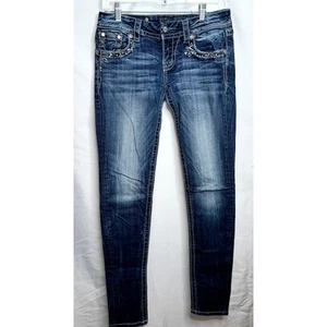 Miss Me Damen Gr. 26 Signature Skinny JE806262L verzierte Pattentasche Jeans - Bild 1 von 8