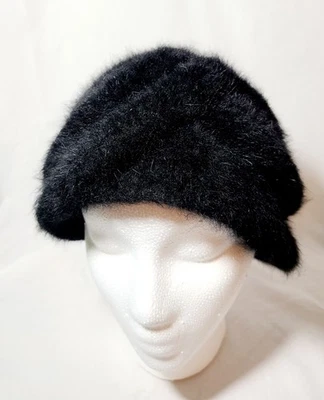 Sombrero estilo turbante de piel negro vintage para dama Foto 1 de 4