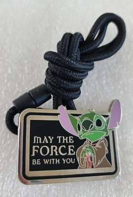DISNEY CAST EXCL STAR WARS-STITCH YODA /MAY THE FORCE BE YOU I.D. HOLDER/LANYARD - Image 1 of 4