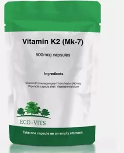 Vitamina K2 500mcg (MK-7) Capsule - Salute delle Osse e Supporto Cardiovascolare - Foto 1 di 2