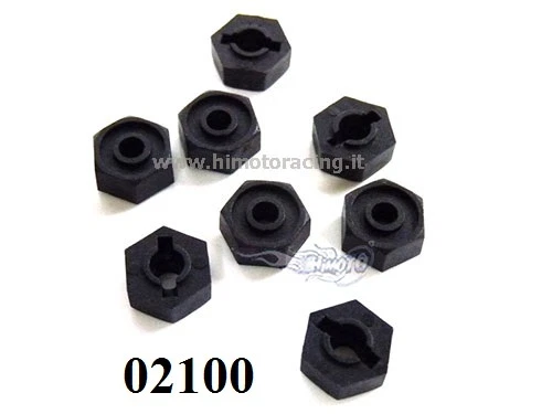 02100 TRASCINATORI  RUOTE 12mm  X MODELLI 1/10 SIX ANGLE NUTS MOUNT *8p,HIMOTO - Immagine 1 di 1
