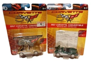 LOTE 2 RACING CHAMPIONS CORVETTE 50 ANIVERSARIO 1997 1:64 DIECAST 1957 CONVER - Imagen 1 de 4
