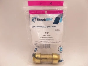 SHARKBITE U2008-0000LFA 1/2 IN. PUSH-TO-CONNECT BRASS CHECK VALVE - Picture 1 of 2