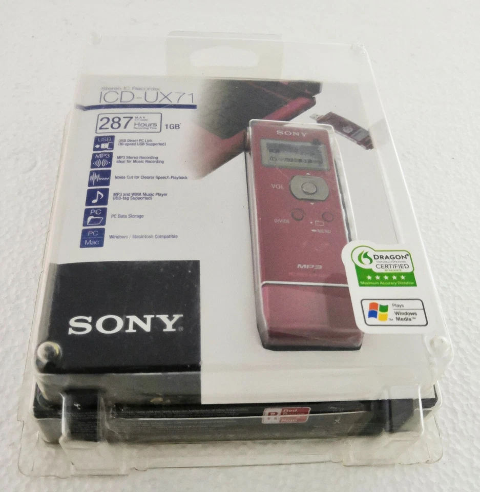Sony Icd-ux71red Digital Voice Recorder With 1gb Flash Memory