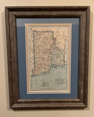 Mapa del estado de Rhode Island 1917, marco/estera fm 1919 Nuevo Atlas Mundial VER DESCRIPCIÓN Foto 1 de 4