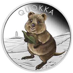 Moneda de color Australia Quokka 2021 de 1 oz de plata 0,9999 a prueba - Imagen 1 de 5