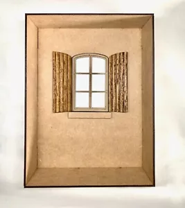 Espositore in miniatura 1:12 scatola scena camera aperta casa delle bambole kit con carta da parati pavimenti - Foto 1 di 3