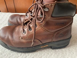 Wolverine Harrison Brown 6” Lace Up Work Boots Soft Toe US 8 EW Need Insoles WM - Picture 1 of 19