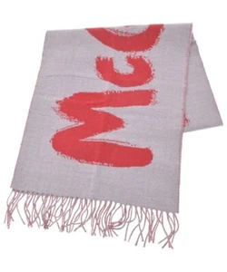 ALEXANDER MCQUEEN Scarf GrayishxRed(Total pattern) ONE 2200517589168 - Picture 1 of 3