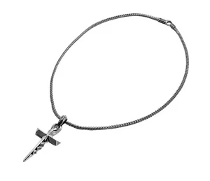 COLLAR CADENA COLGANTE PLATA ESTERLINA CRUZ DAGA KERIS 24" JOHN HARDY NUEVO - Imagen 1 de 16