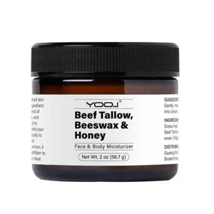 Crema hidratante facial de cera de abejas y miel de sebo de carne, 2 oz cera de abejas de sebo de res ~ - Imagen 1 de 11