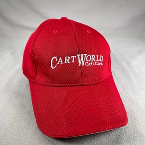Cart World Golf Cars Mütze Herren Einheitsgröße rot Strapback Kappe bestickt Golfen Megacap - Bild 1 von 10