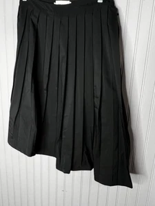 Honor The Gift Skirt Womens Large Black Pleated Midi Classic Poly Blend New - Picture 1 of 10