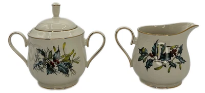 Crema y azucarero Lenox Winter Greetings con tapa EE. UU. Foto 1 de 4