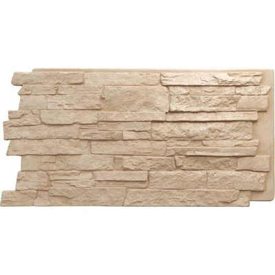 Panel de revestimiento de piedra sintética Ekena Millwork 49"X25,5" piedra apilada piso del océano Foto 1 de 4