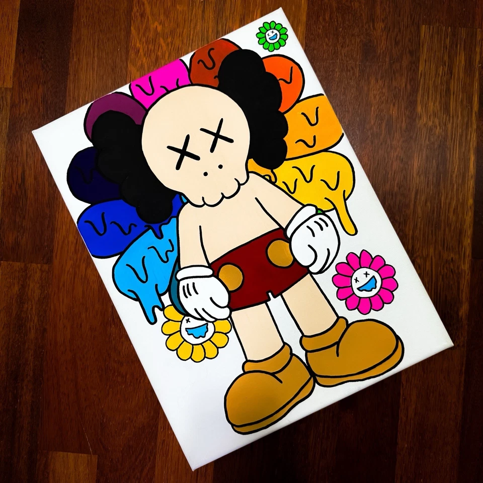 Pintura en lienzo inspirada en Kaws 12x16  Foto 1 de 1