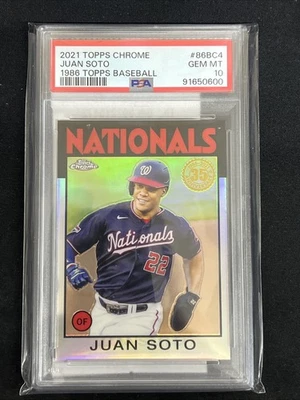 2021 Topps Chrome 1986 Topps Baseball #86BC4 Juan Soto Ref PSA 10 - Image 1 of 2