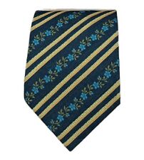 KENZO HOMME Blue Striped Floral Silk Tie ITALY 59"/ 3.8" EC 