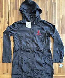 NWT Arkansas Razorbacks Full Zip Rain Jacket Womens Medium Hooded Windbreaker - Picture 1 of 15