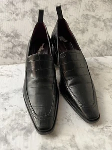 Dries Van Noten Women’s Heeled Loafer Black Croc 37.5 - Picture 1 of 11