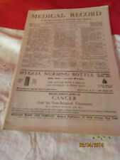 1921 Medical Record A Weekly Journal Of Medicine & Surgery William Wood No 2637