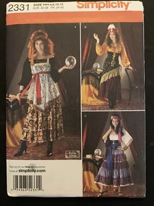 Simplicity Pattern 2331 MISSES GYPSY Psychic Costume Misses SIZE 6 8 10 12 - Picture 1 of 2