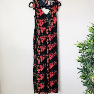 Plenty By Tracy Reese Laurette Floral Ruffle Cutout Wide Leg Jumpsuit Sz M B-T - Picture 1 of 6