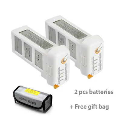 2 X DJI Phantom 3 Battery Professional Advanced Standard 4K+ 1 LiPo battery bag  - Image 1 of 4