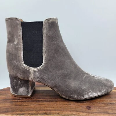 Женские сапоги Madewell Walker модель Chelsea на лодыжке цвет 6 Gray Velvet на блочном каблуке - Изображение 1 из 4