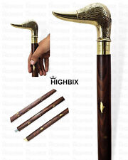 Brass Designer Copper Antique Duck Head Handle Wooden Walking Stick Shaft Cane