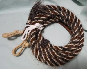 Mane Horsehair Split Reins w/ rawhide connectors-8 feet 3/8" dia. Pattern L20-5 - Picture 1 of 1