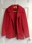 Womens Vintage Red Wool Coat; Size 12