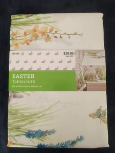 New Easter, Bunnies, Spring, Flowers, 60"x120"Tablecloth 100% Polyester - Picture 1 of 6