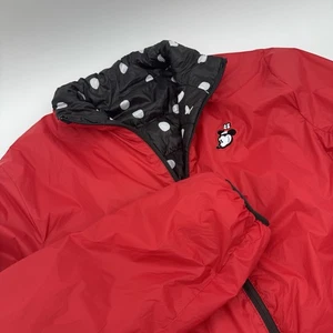 Disney Minnie Mouse Abrigo Reversible Puffer Chaqueta Rojo Negro Lunares Unisex L - Imagen 1 de 9