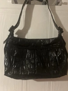 Vintage Jaeger Patent Croc Pattern Handbag - Picture 1 of 15