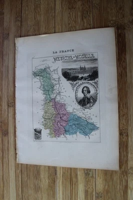Département de la Meurthe et Moselle carte originale de 1881 France - Photo 1/2