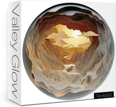 Rompecabezas redondo Sunset 1000 piezas para adultos corte de papel paisaje obras de arte Foto 1 de 4