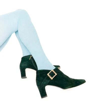 Bally Green Suede Leather Vintage Ankle Boots - With Box - 38 /UK 5 - Slim Ankle - image 1 of 4