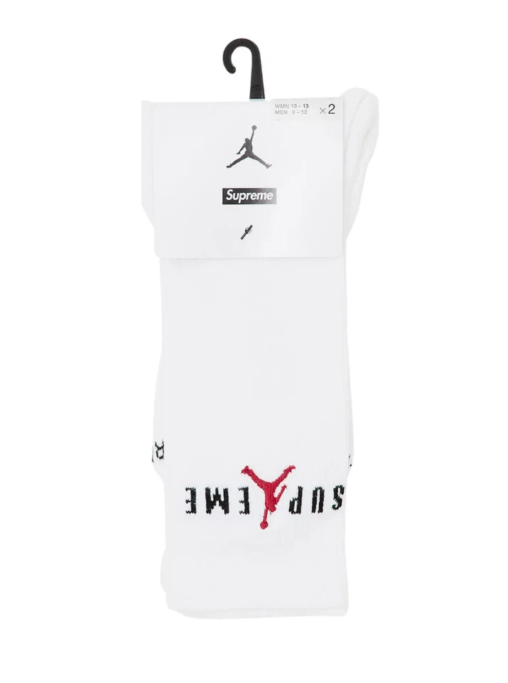 Pack de 2 calcetines Supreme Jordan Crew color blanco talla L Foto 1 de 1