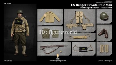 Facepoolfigure FP020 1/6 WWII US Ranger Saving Private Ryan Rfile Man Figure Toy - Image 1 of 4
