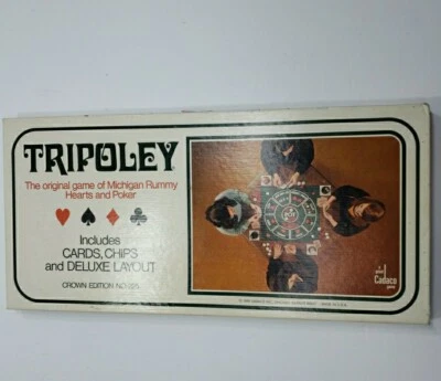 Vintage 1969 Tripoley Crown Edition No 225 Game Chips Cards Deluxe Layout - Image 1 of 4