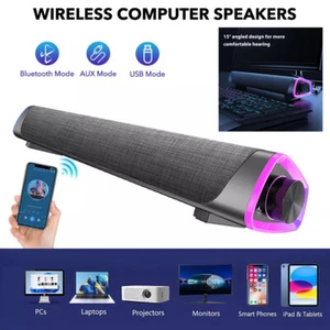 Bluetooth 5.0 Soundbar für TV Heimkino 3D Surround Subwoofer USB PC Lautsprecher - Bild 1 von 12