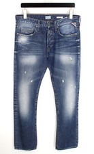 REPLAY Jennon M99 Jeans Men's W32/L32 Slim Fit Ripped Fade Effect Whiskers