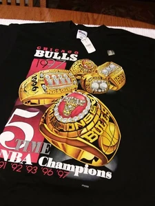 Vintage 90s NBA Chicago Bulls 1996 Champions T-Shirt (XL) etiquetas todavía en ella. - Imagen 1 de 7