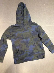 Gap Kids Dark Blue Green Camo Hooded Pullover Sweatshirt Size 6-7T - Picture 1 of 6