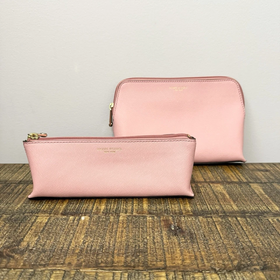 Henri Bendel West 57th косметический чехол комплект румяна розовый сафьяновой кожи - Изображение 1 из 4