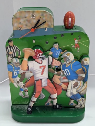 🟢 Vintage The Original Football Clock Fun-Damental Too 1999 New 9 X 7 X 2.5” Cover