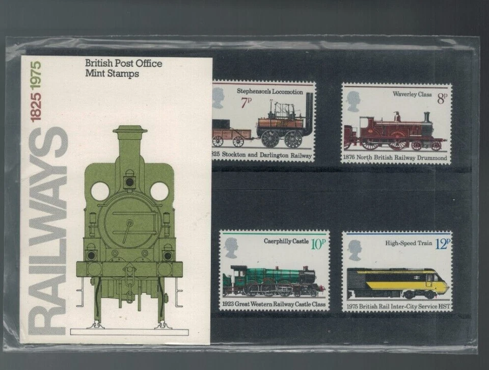 1975   GB PUBLIC RAILWAYS STAMP SET OF 4 MUH PO PACK - Image 1 of 1