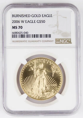 2006 W "West Point" $50 Burnished 1 Oz American Gold Eagle NGC MS70 @Perfect@! - Image 1 of 4